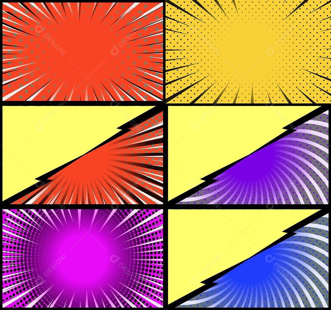 Fundo De Quadrinhos Coloridos Vetor EPS