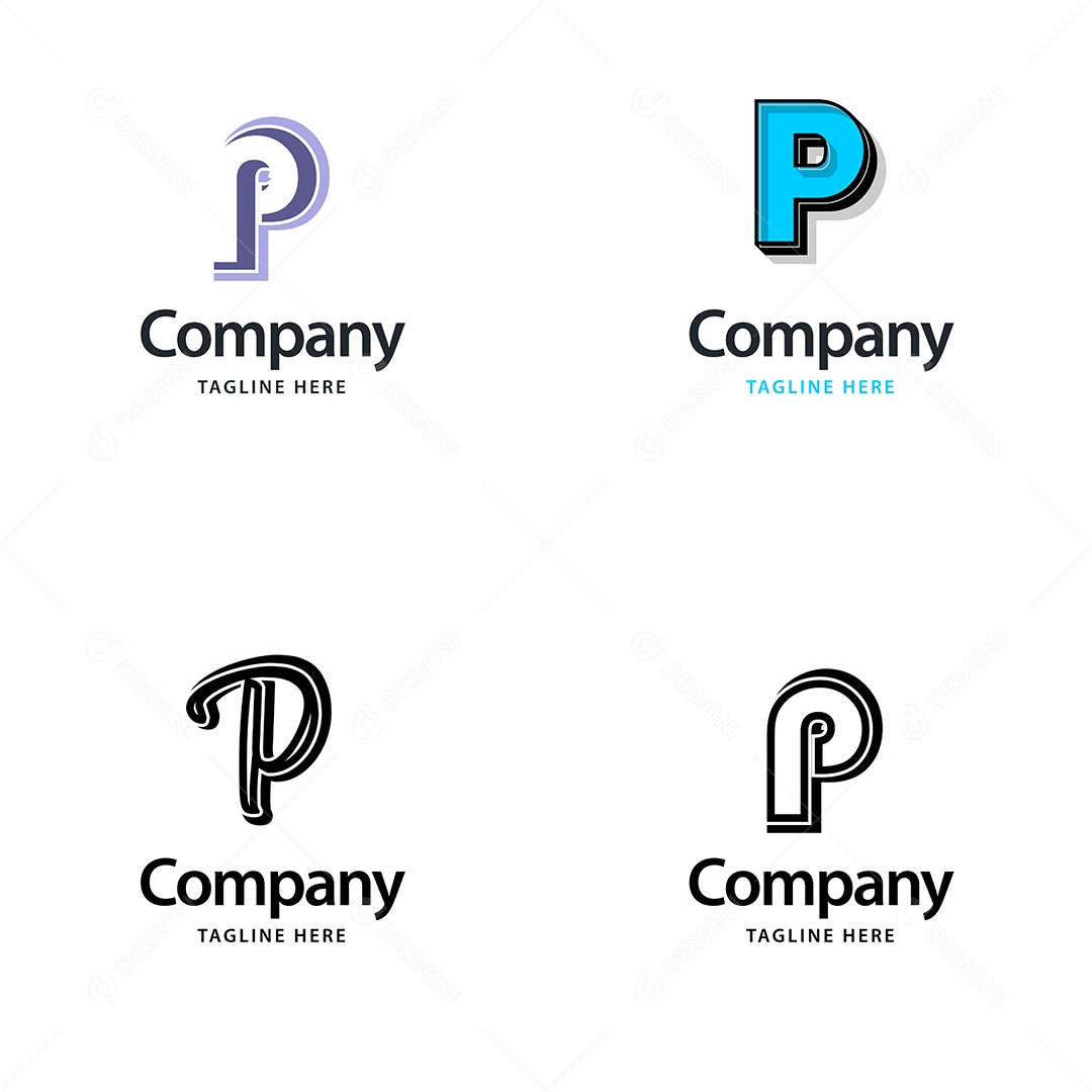 Logo P Personalizada Logotipos Modernos EPS