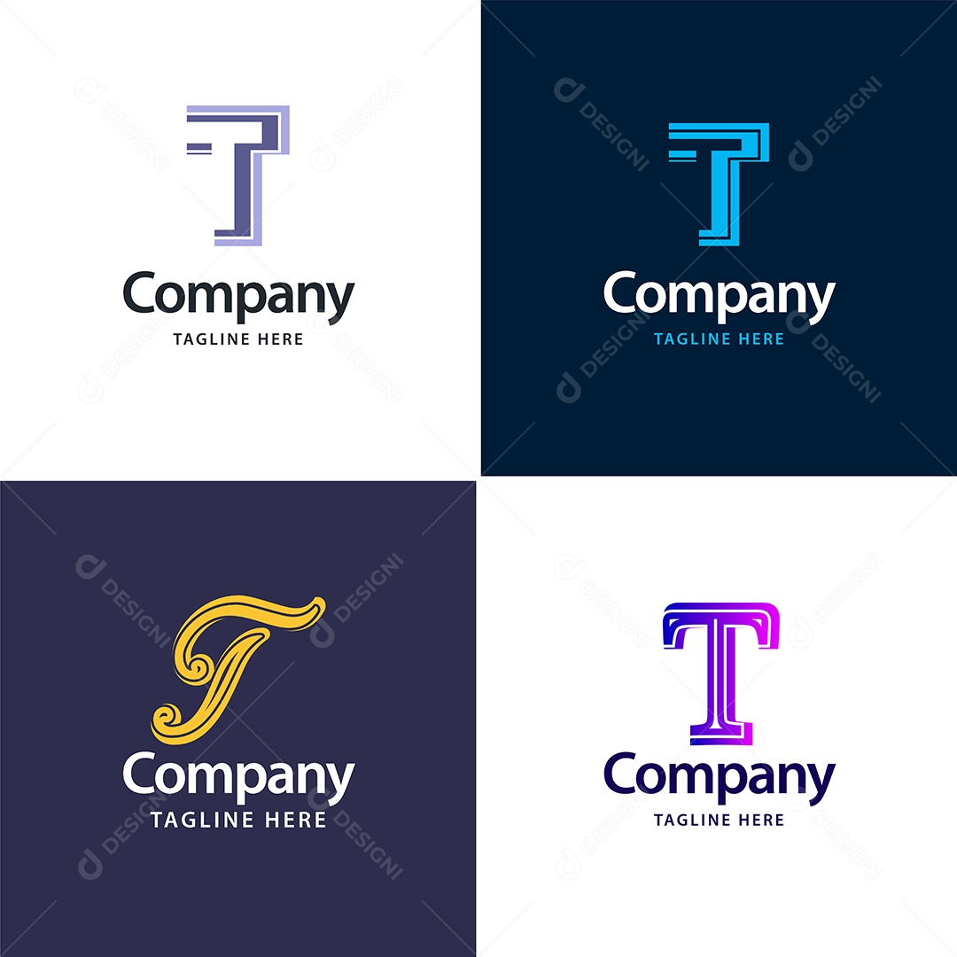 Logo T Personalizada Logotipos Modernos EPS