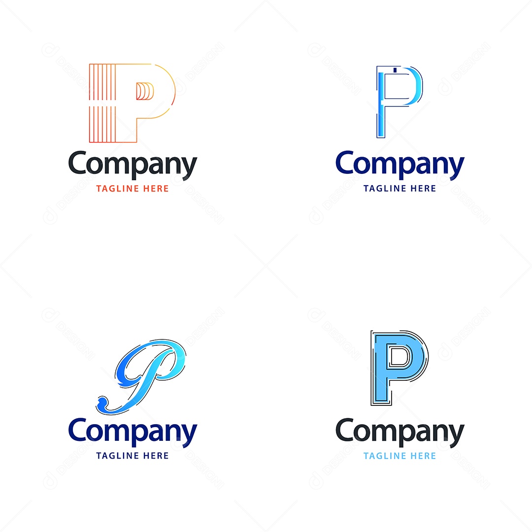 Logo P Personalizada Logotipos Modernos AI Editável