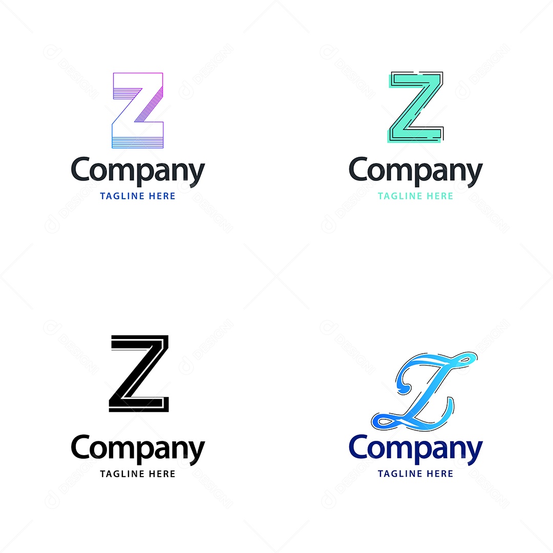 Logo Z Personalizada Logotipos Modernos AI Editável