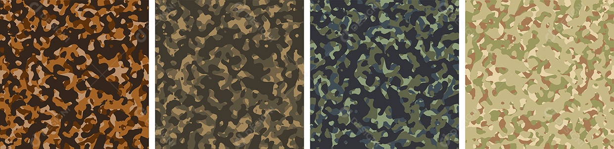 Padrão Conjunto fundo Camuflagem Vetor EPS