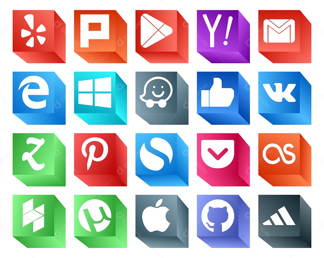 Pacote De Ícones de Mídia Social Vetor EPS