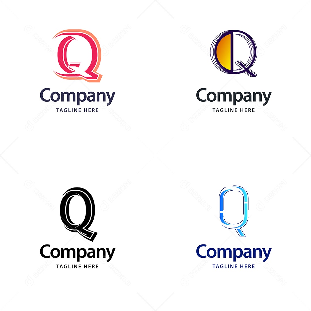 Logo Q Personalizada Logotipos Modernos AI Editável
