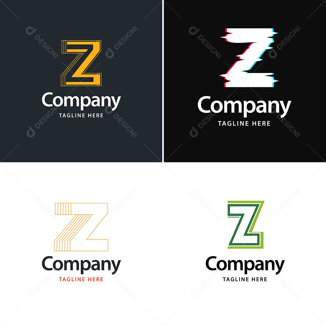 Logo Z Personalizada Logotipos Modernos AI Editável
