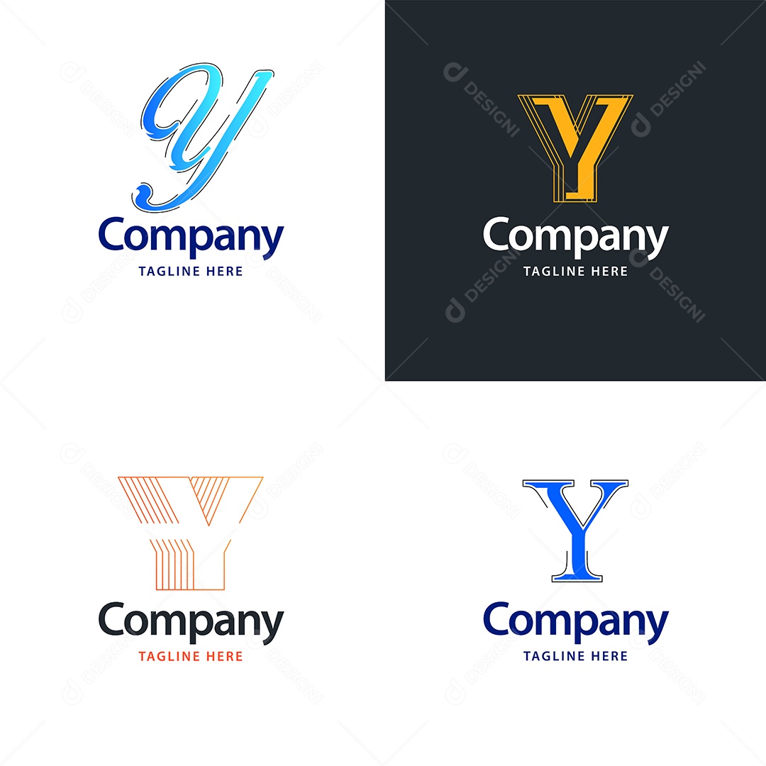 Logo Y Personalizada Logotipos Modernos AI Editável