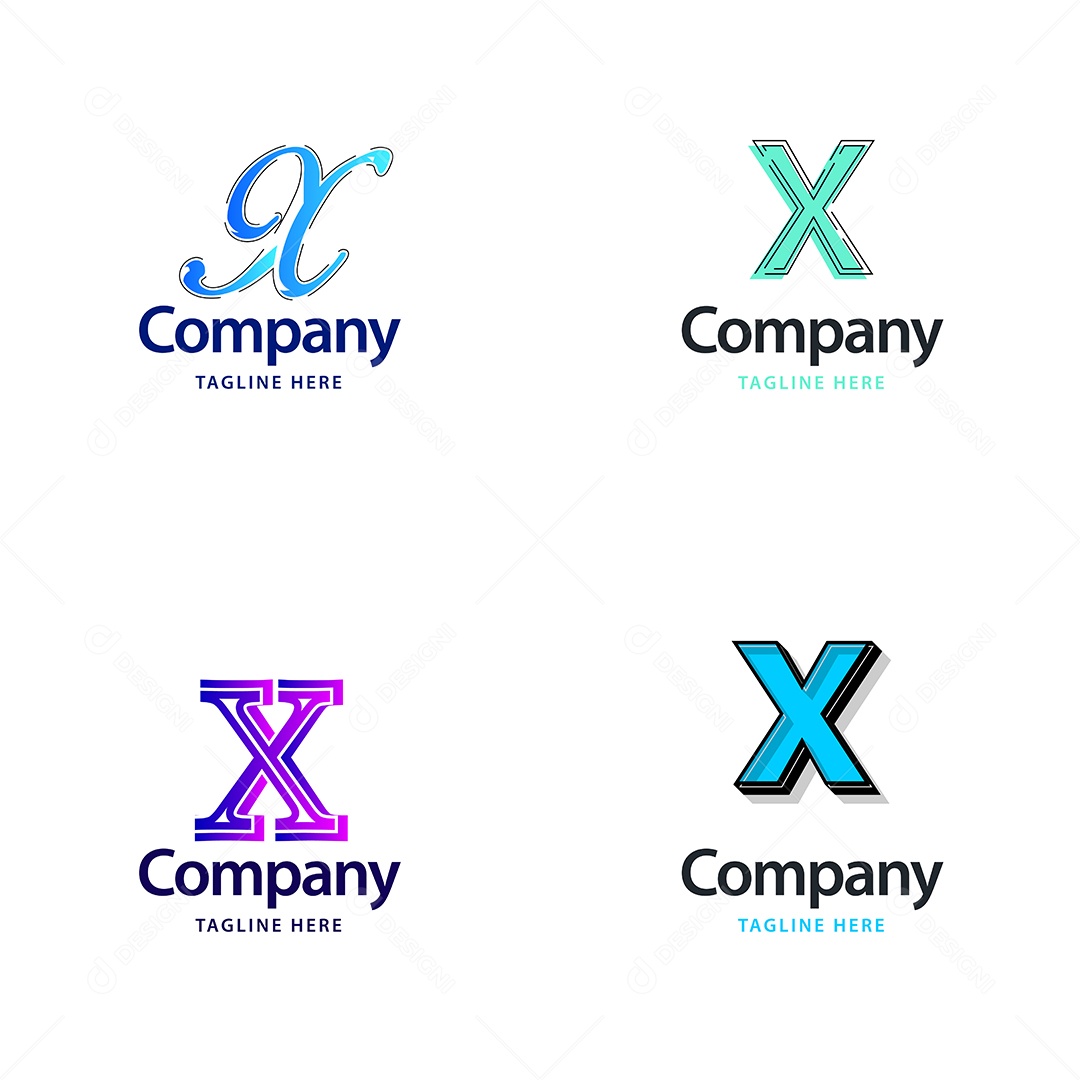 Logo X Personalizada Logotipos Modernos AI Editável