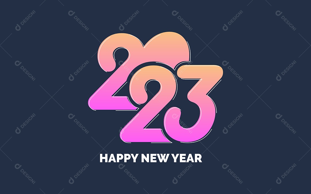 Símbolo de Feliz Ano Novo 2023 Vetor EPS
