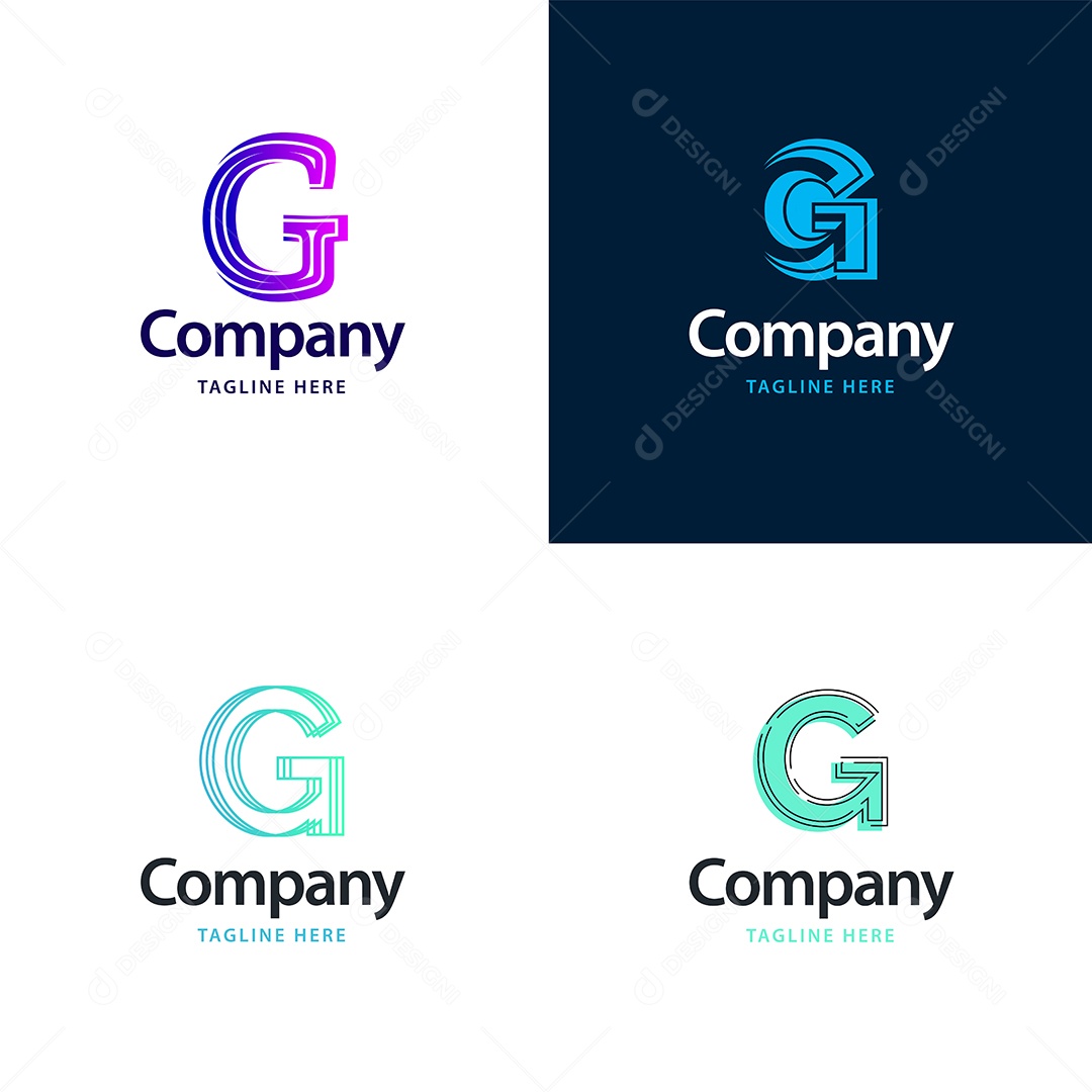 Logo G Personalizada Logotipos Modernos AI Editável