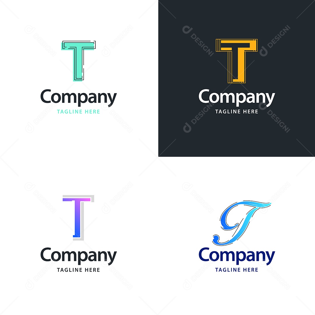 Logo T Personalizada Logotipos Modernos AI Editável