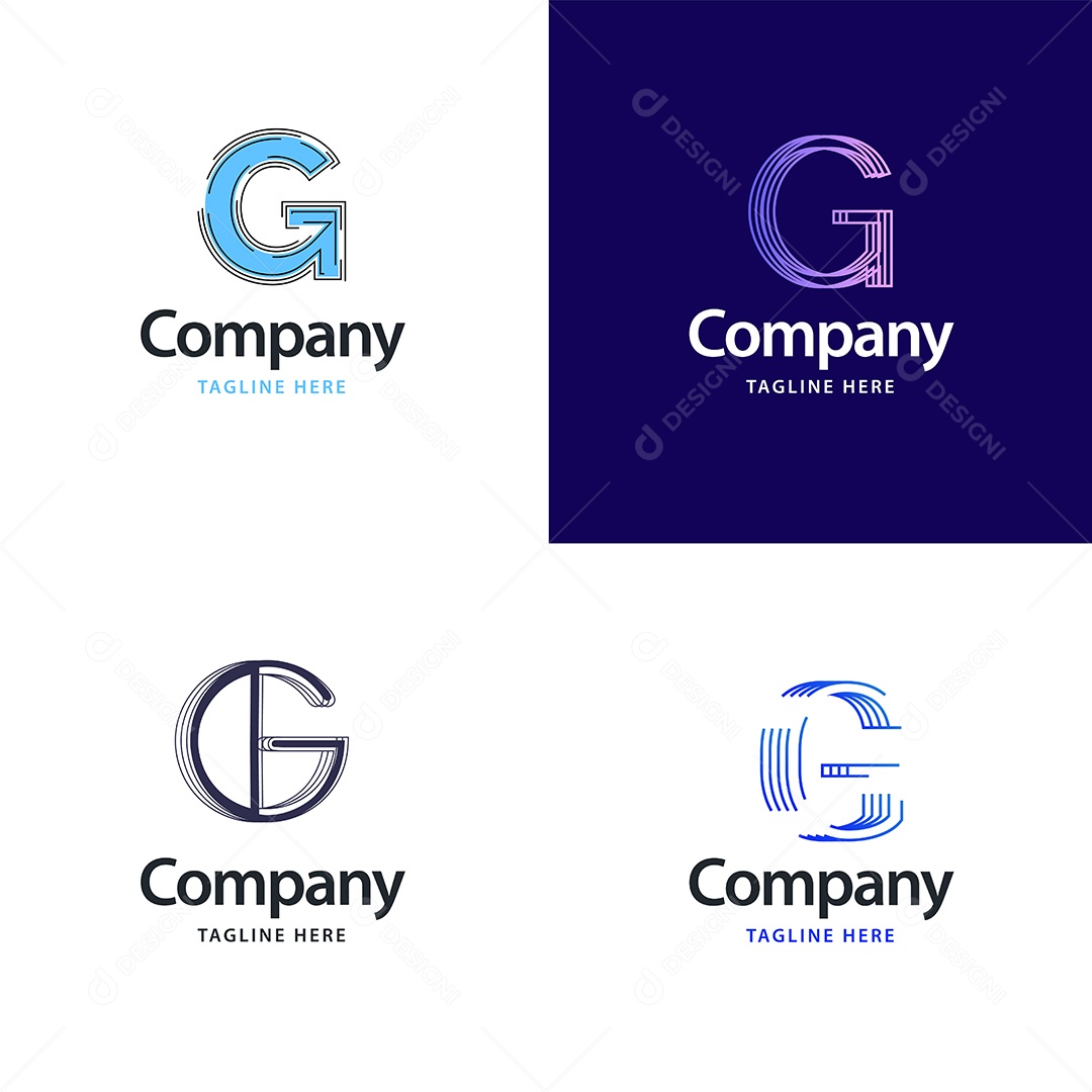Logo G Personalizada Logotipos Modernos AI Editável