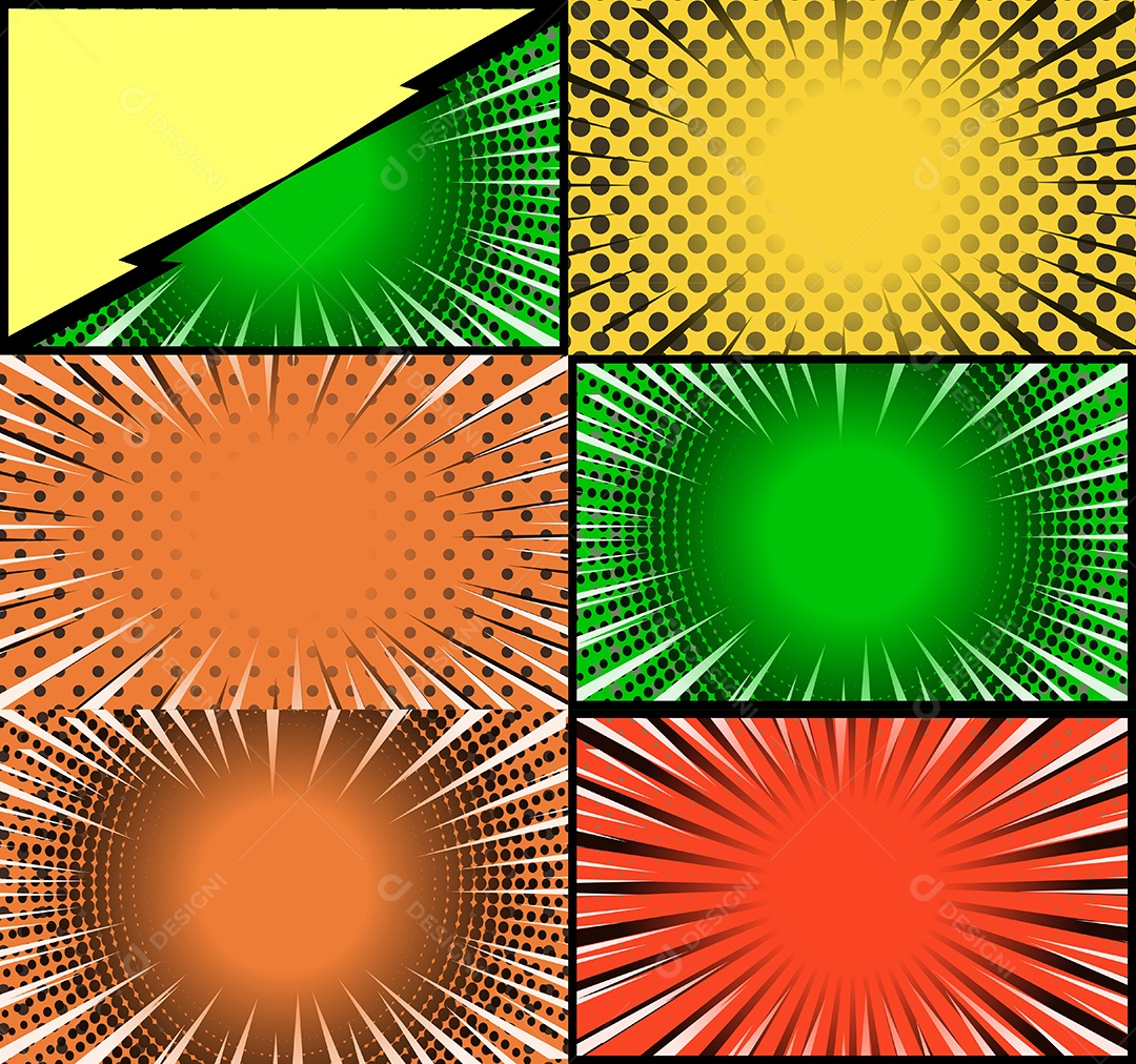 Vetor Retrô de Fundo em Quadrinhos Colorida Vetor EPS