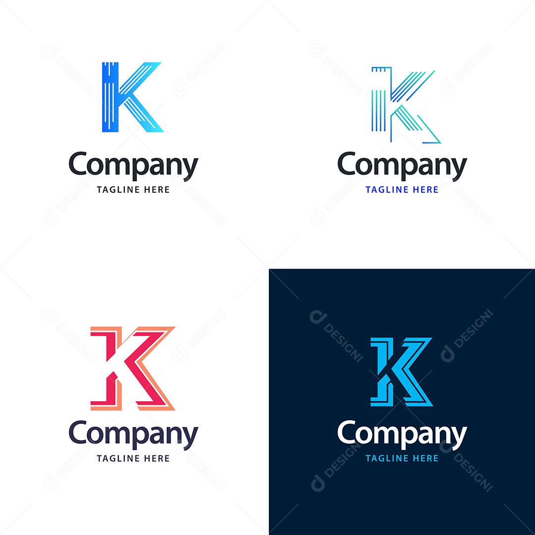 Logo K Personalizada Logotipos Modernos AI Editável