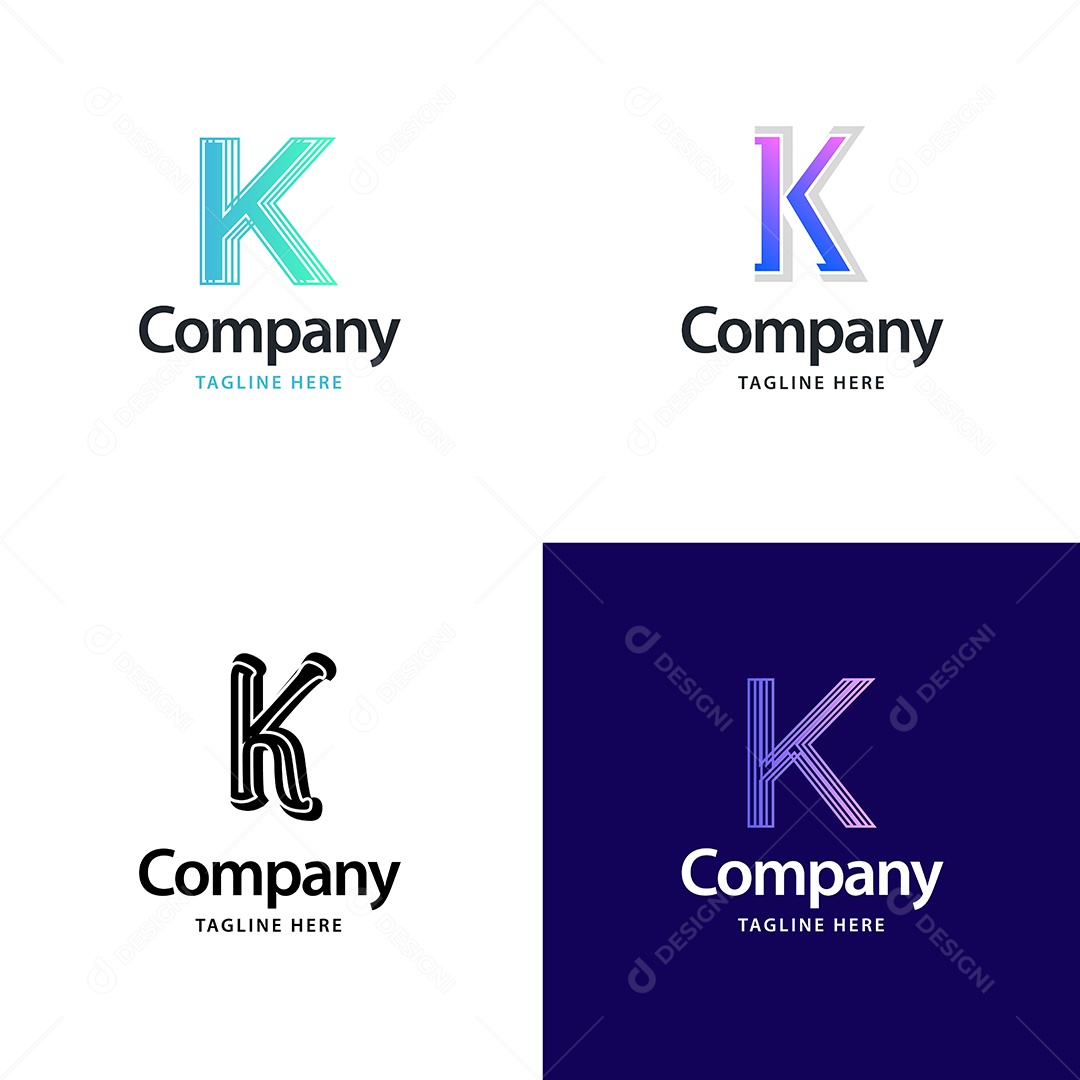 Logo K Personalizada Logotipos Modernos AI Editável