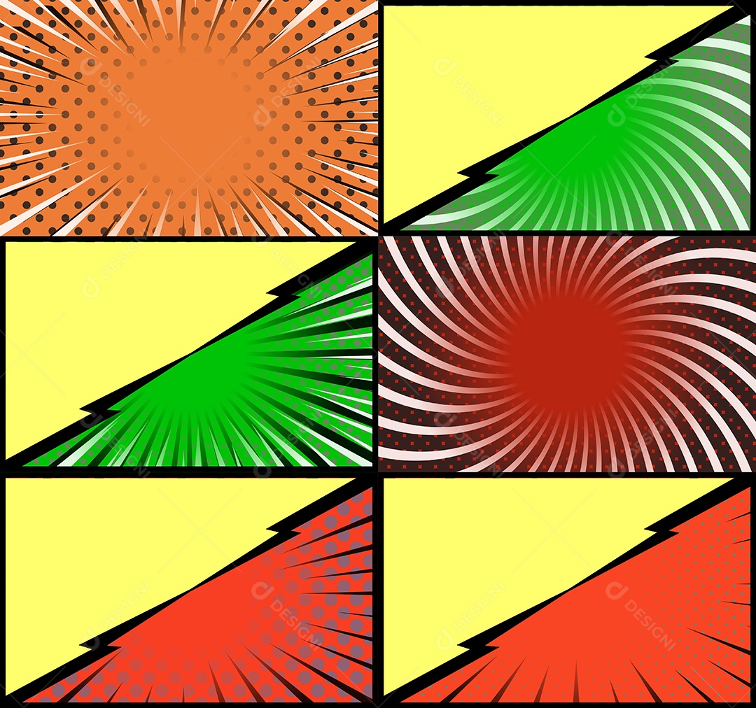 Vetor Retrô de Fundo em Quadrinhos Colorida Vetor EPS