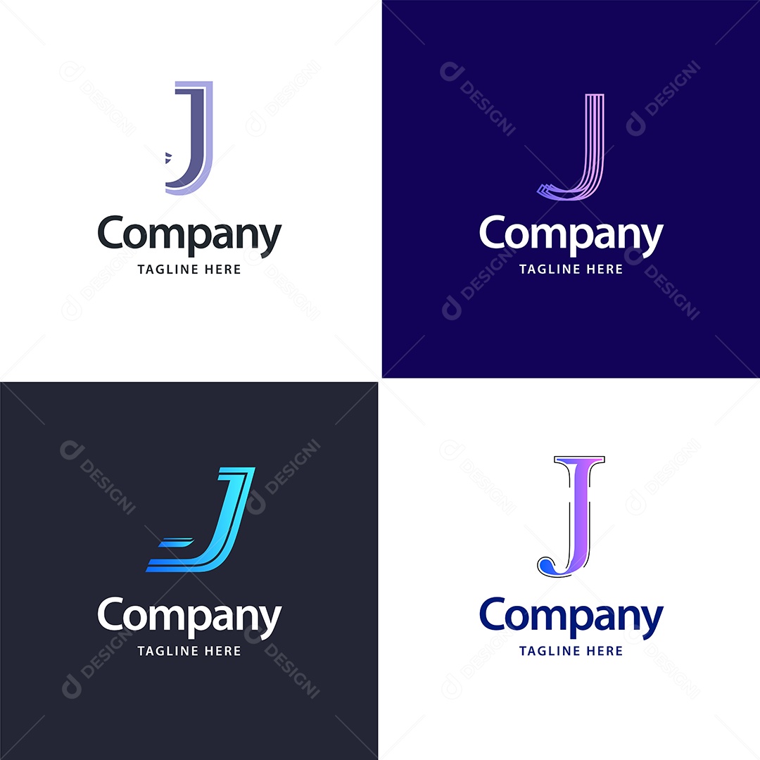 Logo J Personalizada Logotipos Modernos AI Editável