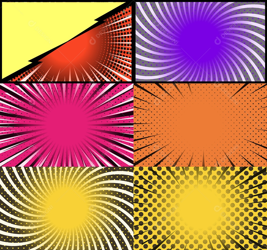 Vetor Retrô de Fundo em Quadrinhos Colorida Vetor EPS