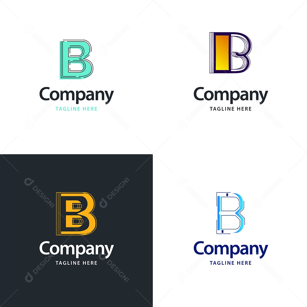 Logo B Personalizada Logotipos Modernos AI Editável