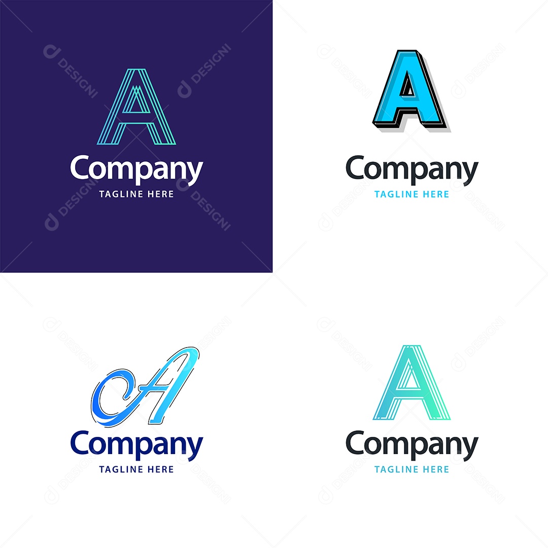 Logo A Personalizada Logotipos Modernos AI Editável