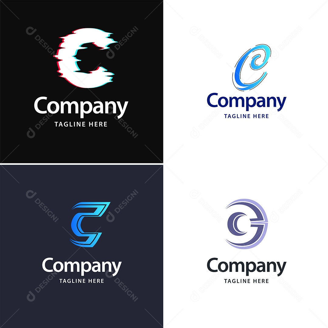 Logo C Personalizada Logotipos Modernos AI Editável