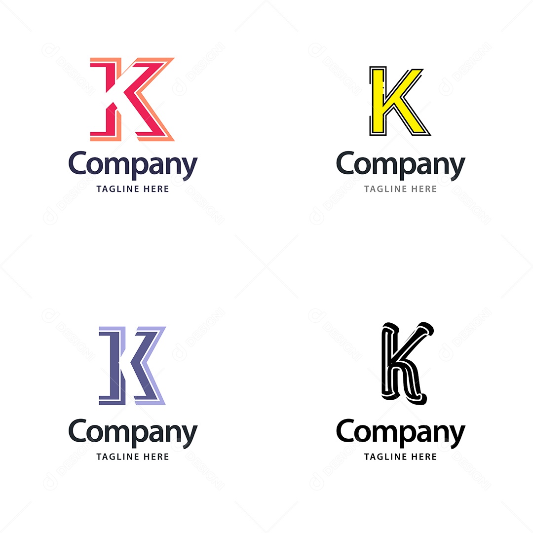 Logo K Personalizada Logotipos Modernos AI Editável