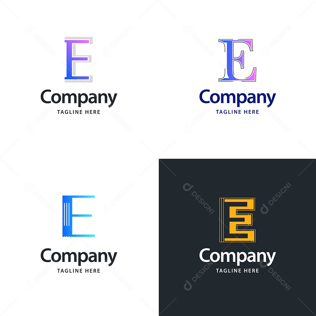 Logo E Personalizada Logotipos Modernos AI Editável