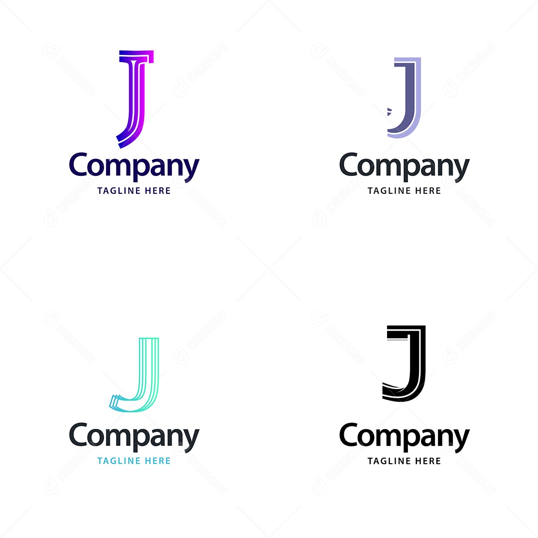 Logo J Personalizada Logotipos Modernos AI Editável
