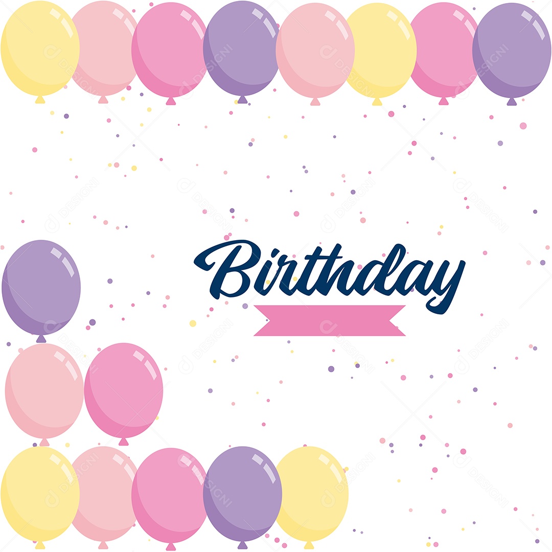 Texto de Feliz Aniversário Vetores EPS