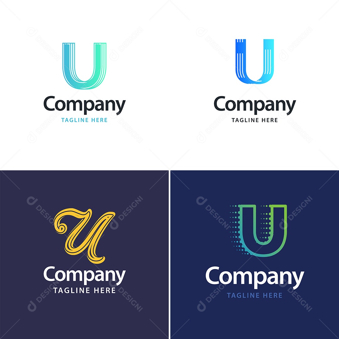 Logo U Personalizada Logotipos Modernos AI Editável