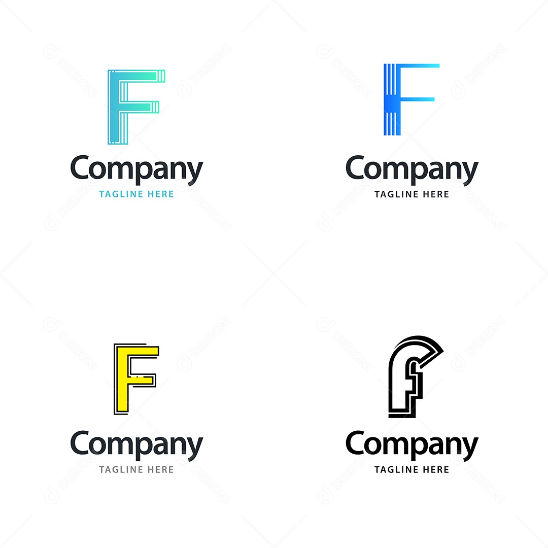 Logo F Personalizada Logotipos Modernos AI Editável