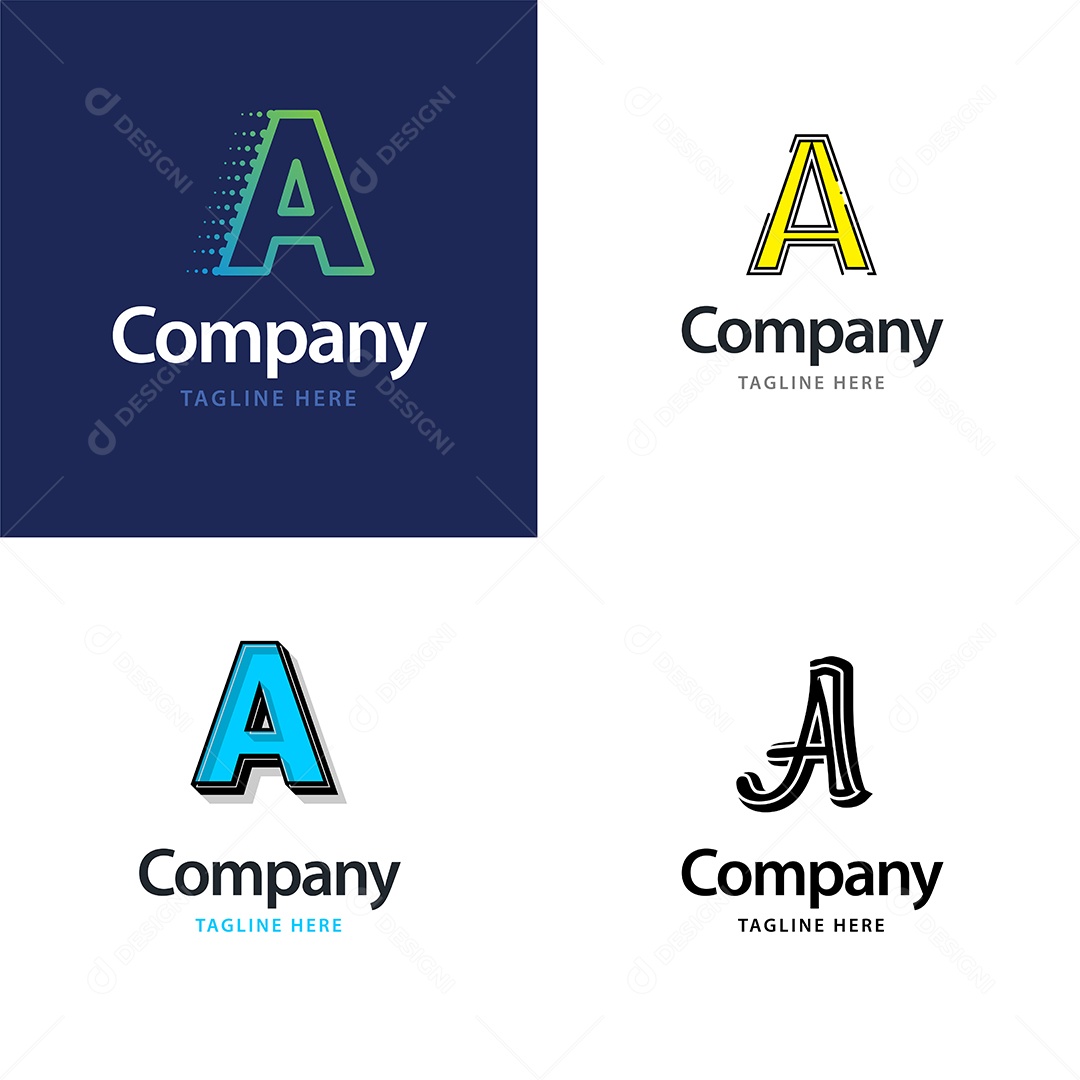 Logo A Personalizada Logotipos Modernos AI Editável