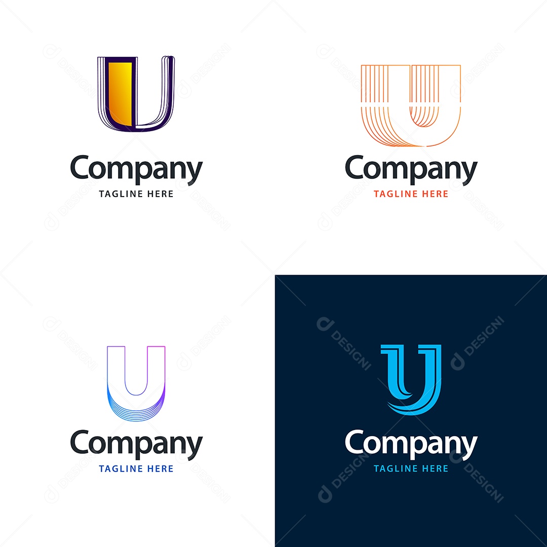 Logo U Personalizada Logotipos Modernos AI Editável