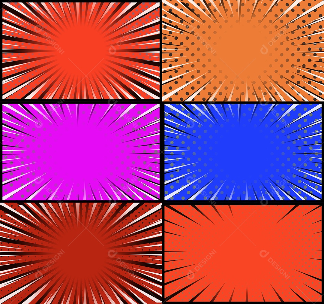 Vetor Retrô de Fundo em Quadrinhos Coloridos Vetor EPS