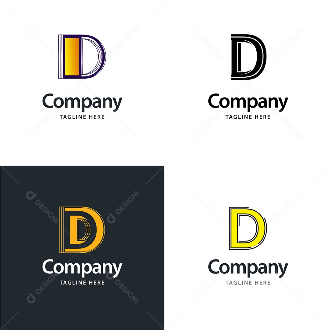 Logo D Personalizada Logotipos Modernos AI Editável