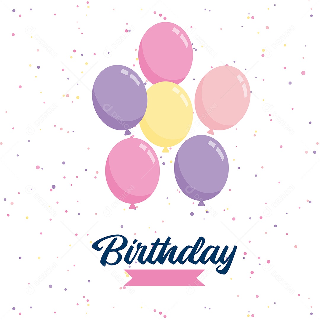 Texto de Feliz Aniversário Vetores EPS