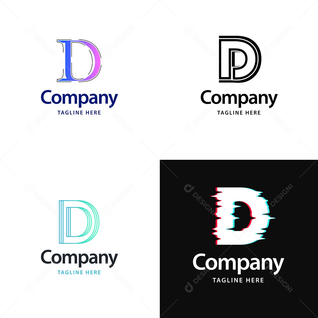 Logo D Personalizada Logotipos Modernos AI Editável