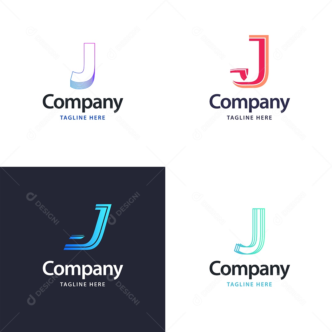 Logo J Personalizada Logotipos Modernos AI Editável