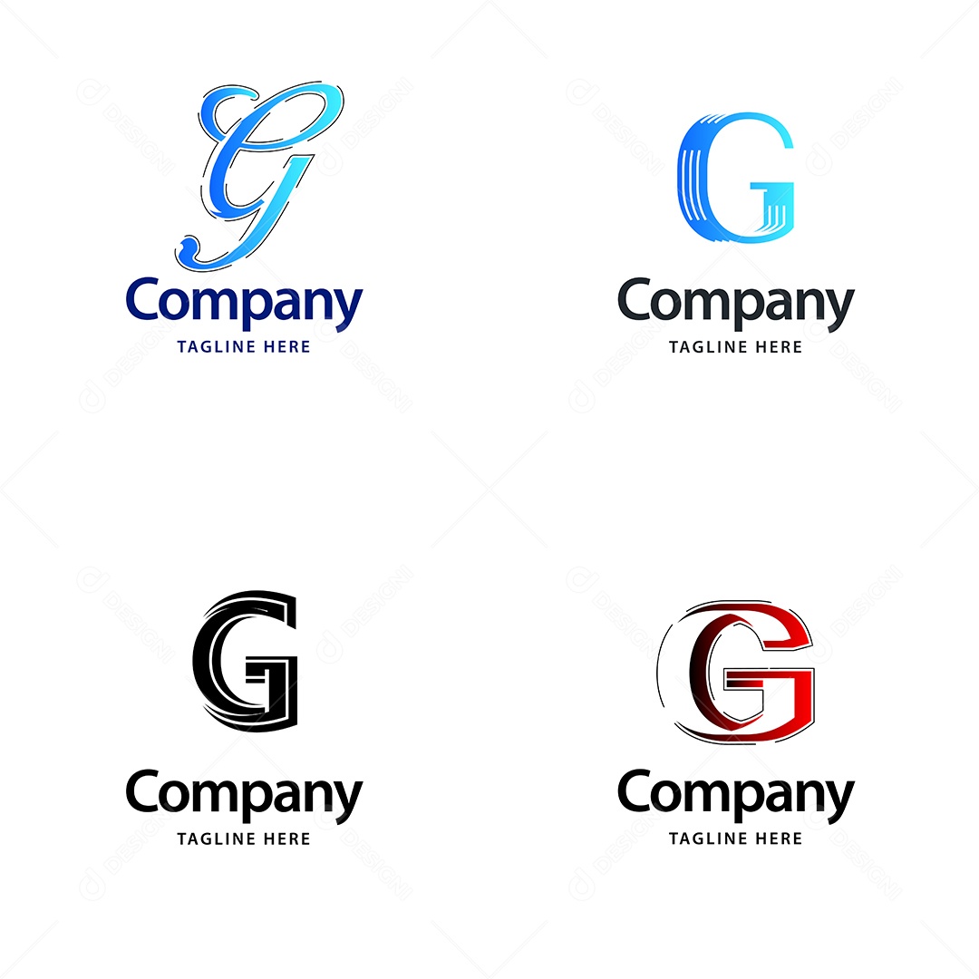 Logo G Personalizada Logotipos Modernos AI Editável