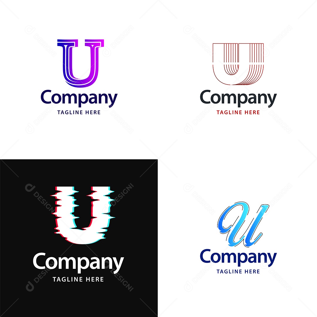 Logo U Personalizada Logotipos Modernos AI Editável