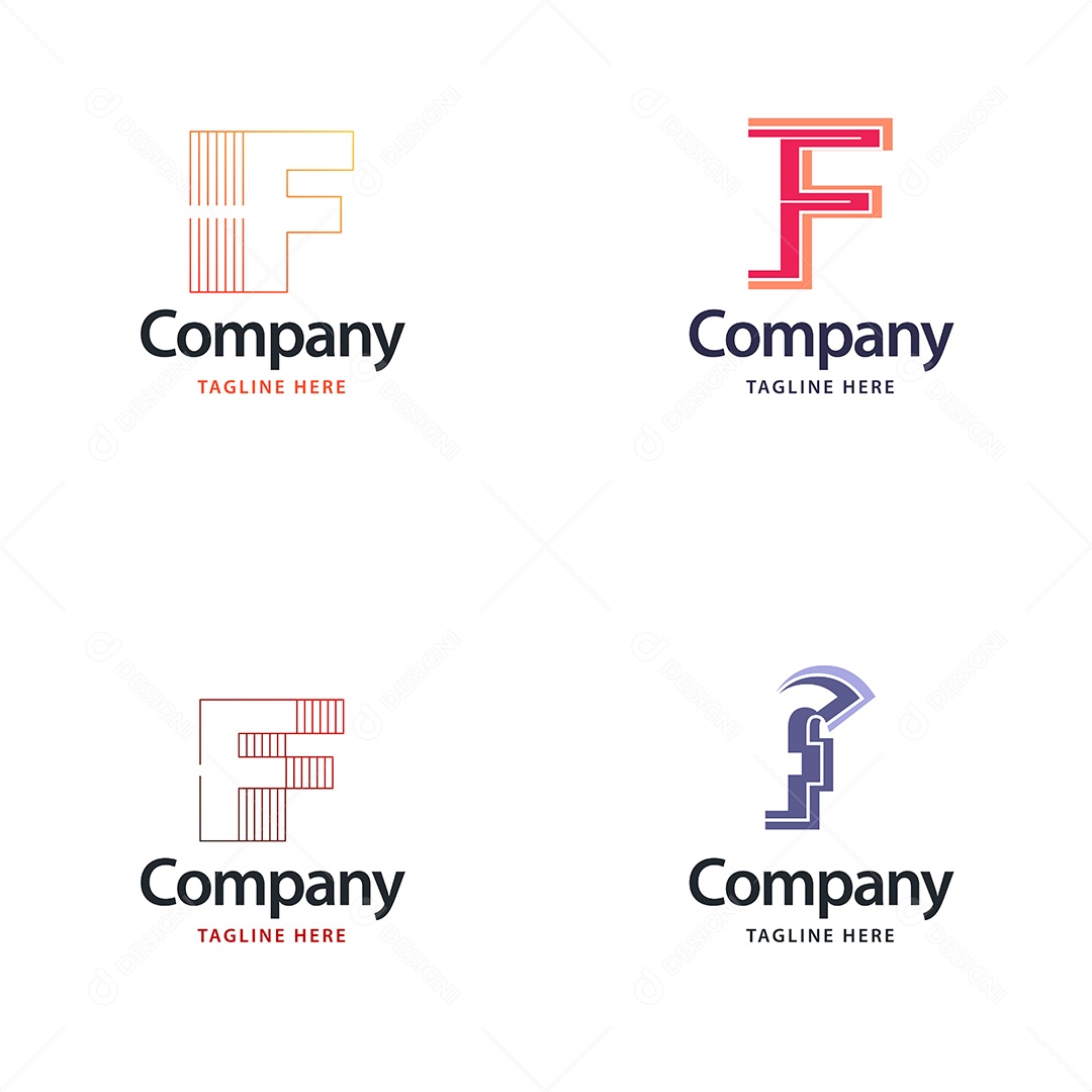 Logo F Personalizada Logotipos Modernos AI Editável