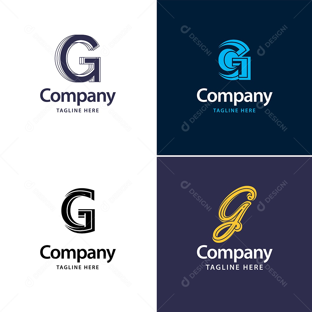 Logo G Personalizada Logotipos Modernos AI Editável