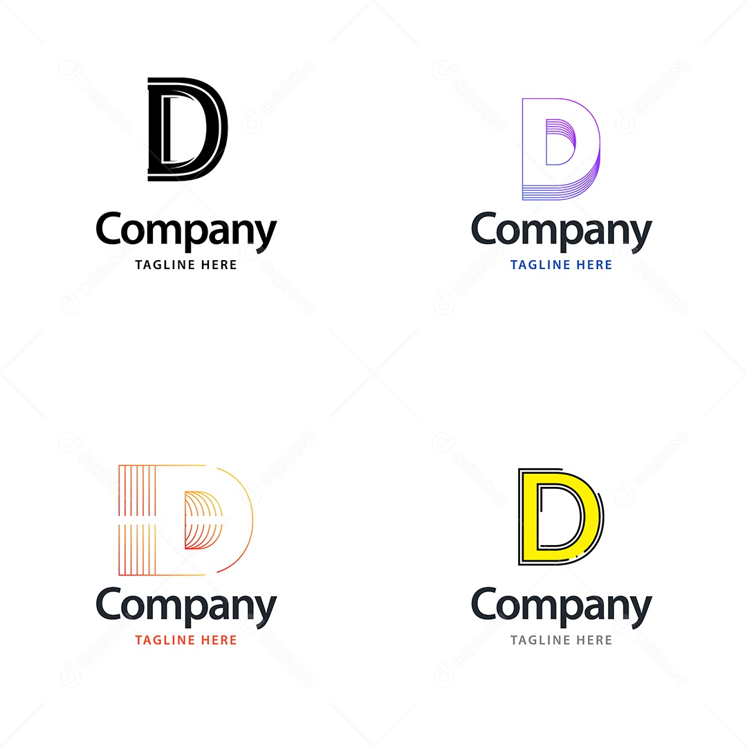 Logo D Personalizada Logotipos Modernos AI Editável