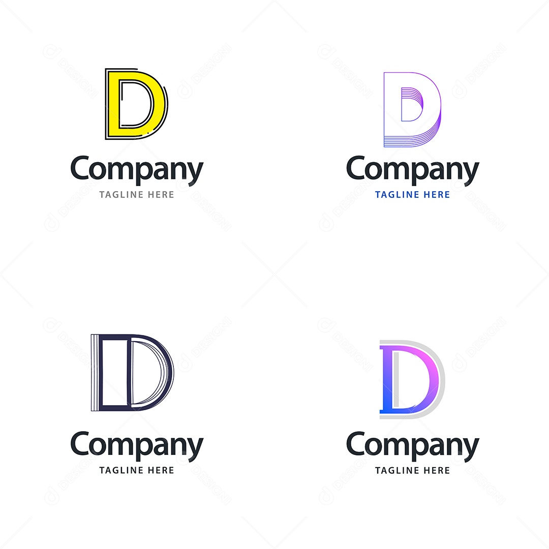 Logo D Personalizada Logotipos Modernos AI Editável