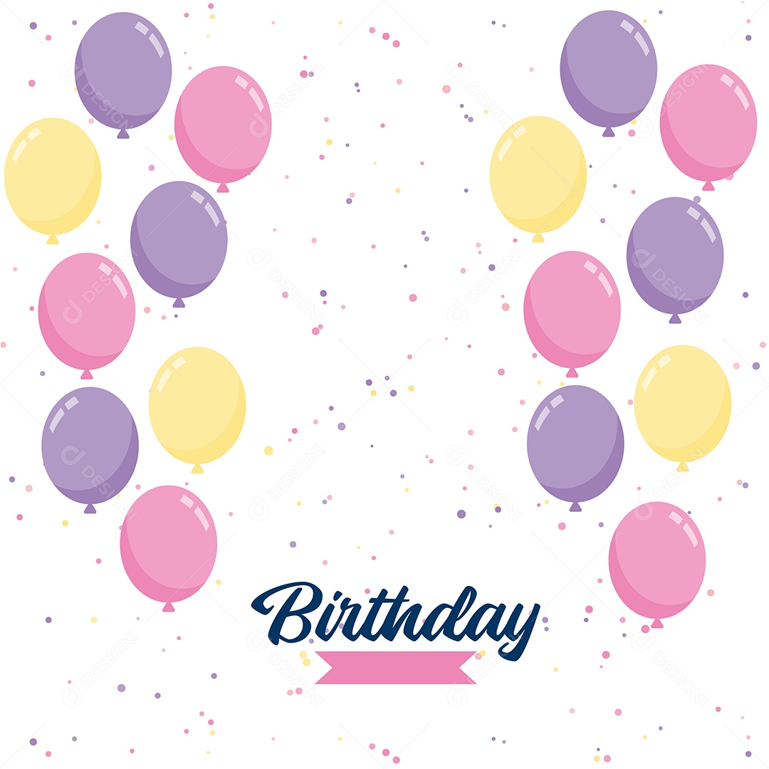 Texto de Feliz Aniversário Vetores EPS