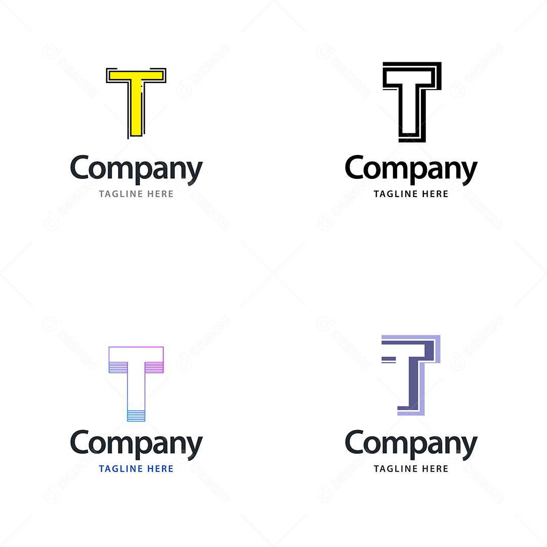 Logo T Personalizada Logotipos Modernos AI Editável