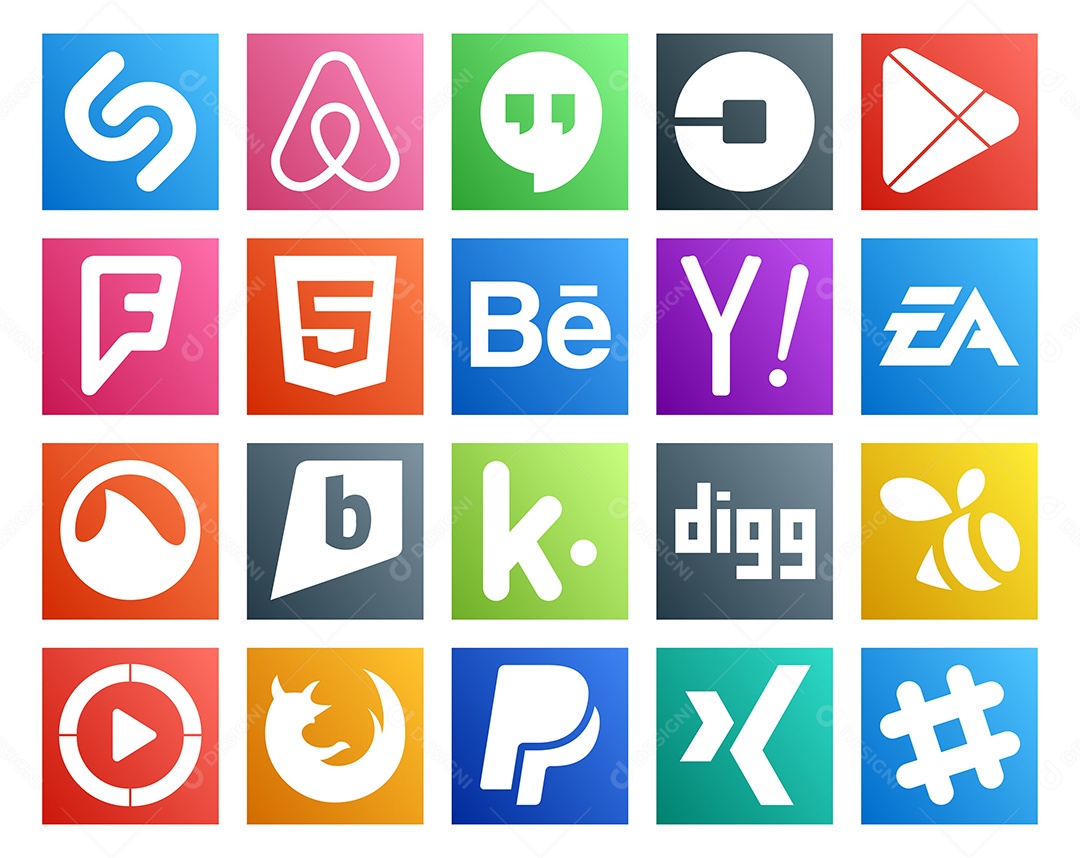 Pacote de ícones de mídia social Vetor EPS