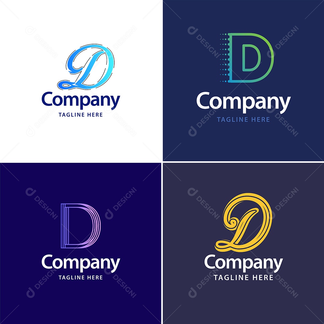 Logo D Personalizada Logotipos Modernos AI Editável