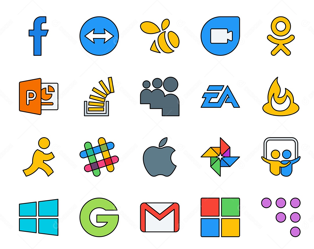 Pacote de ícones de mídia social Vetor EPS