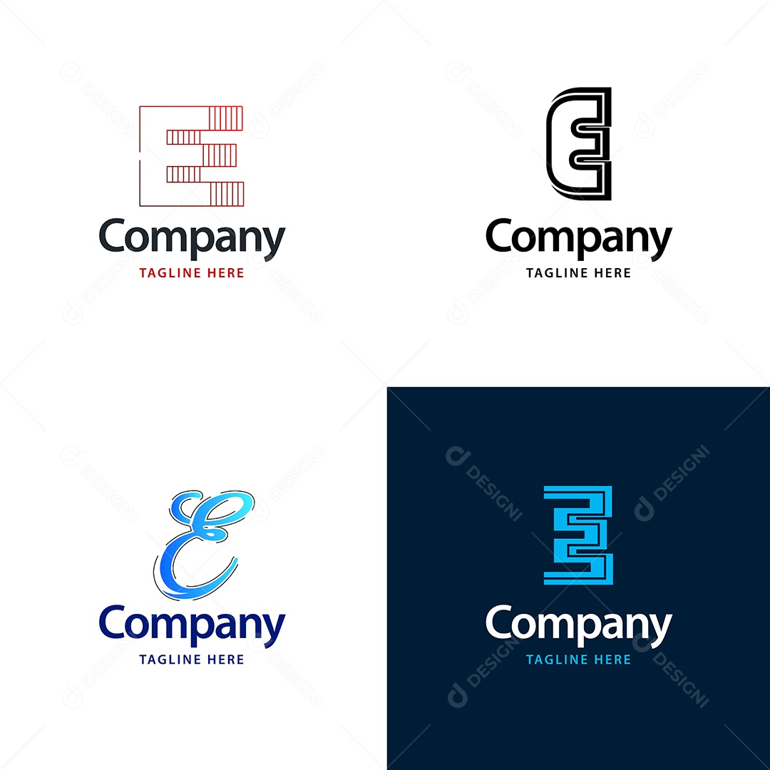 Logo E Personalizada Logotipos Modernos AI Editável