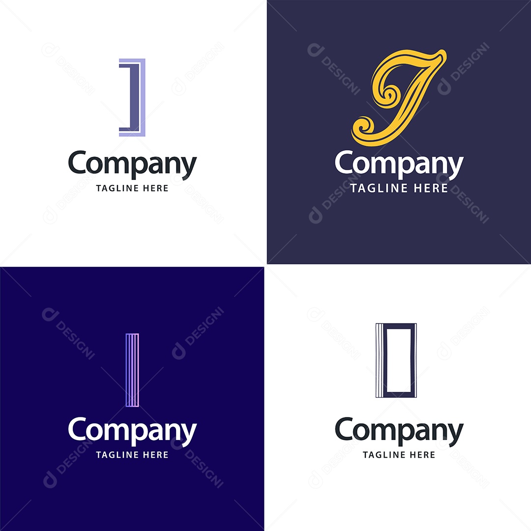 Logo I Personalizada Logotipos Modernos AI Editável